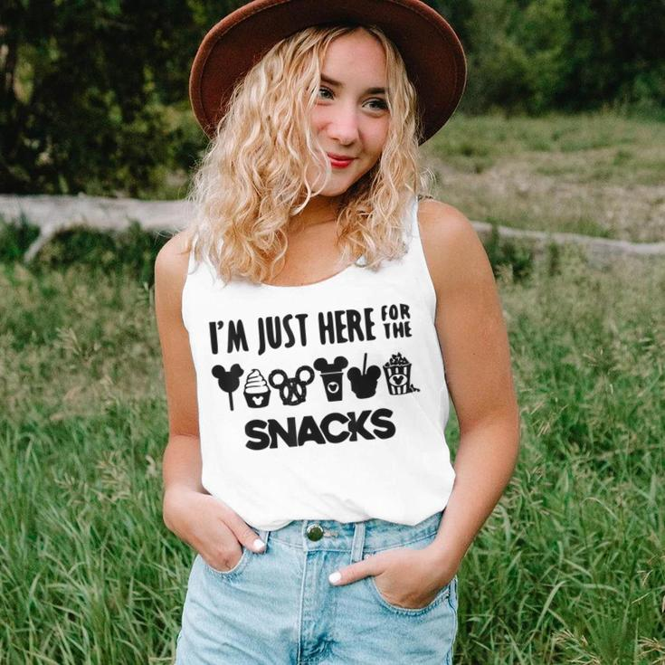 Snacks Apparel Men Women Kids Im Just Here For The Snacks Women Tank Top Weekend Graphic Gifts for Her
