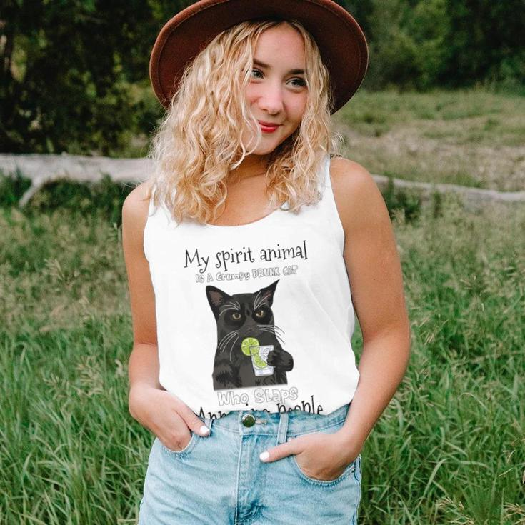 My Spirit Animal Is A Grumpy Drunk Cat Who Slaps Annoying Women Tank Top Gifts for Her