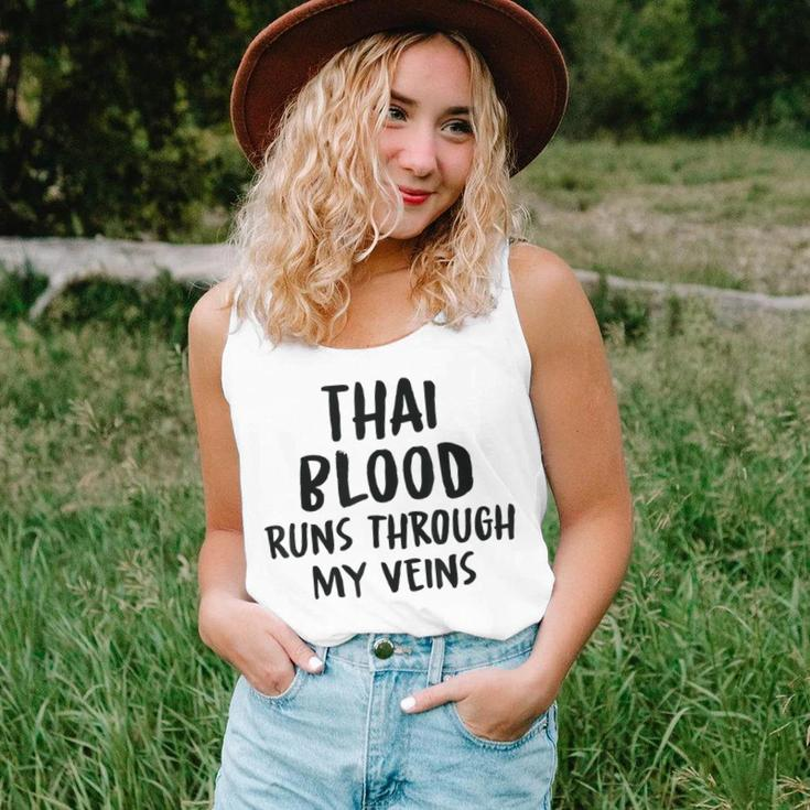 Thai Blood Runs Through My Veins Novelty Sarcastic Word Women Tank Top Gifts for Her