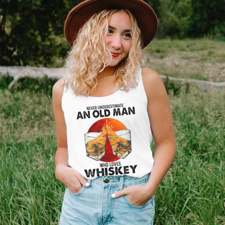 Never Underestimate An Old April Man Who Loves Whiskey Women Tank Top Gifts for Her