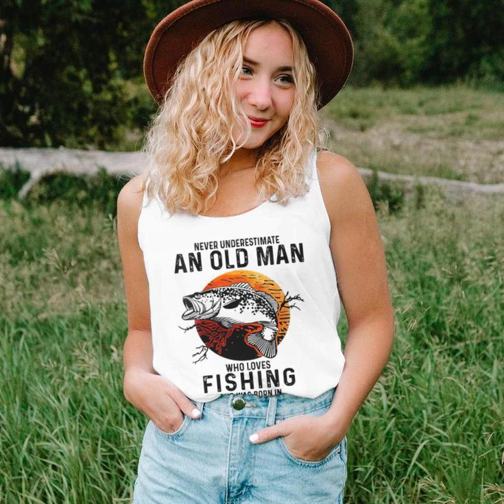 Never Underestimate An Old Man Loves Fishing December Women Tank Top Gifts for Her