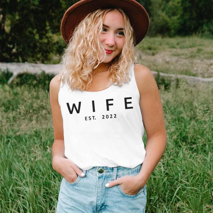 Wife Est 2022 Wedding Married Wife Husband Matching Women Tank Top Basic Casual Daily Weekend Graphic Gifts for Her