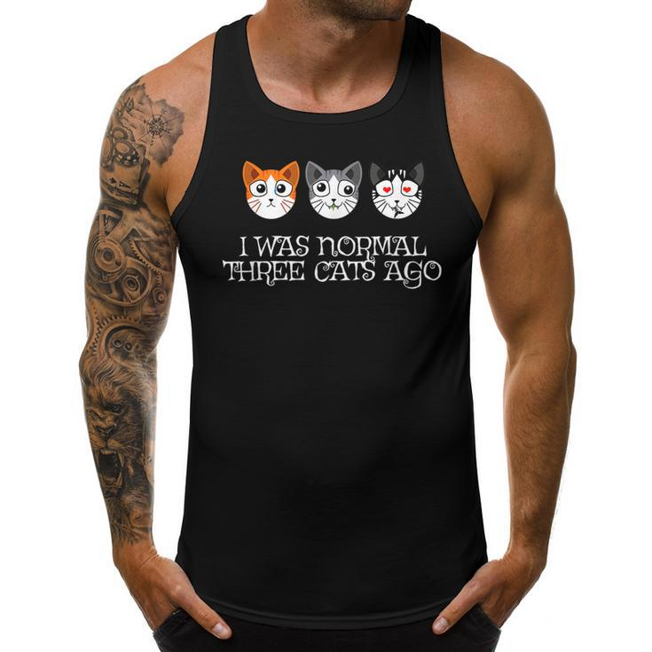Crazy Cat Lady  - Funny I Was Normal Three Cats Ago  Men Tank Top Graphic