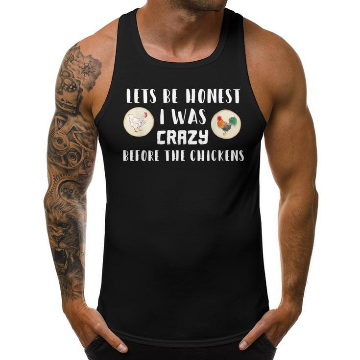 I Was Crazy Before The Chickens  Funny Crazy Chicken Men Tank Top Graphic