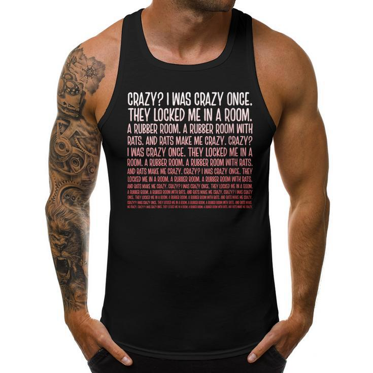I Was Crazy Once Funny Crazy Meme  Men Tank Top Graphic