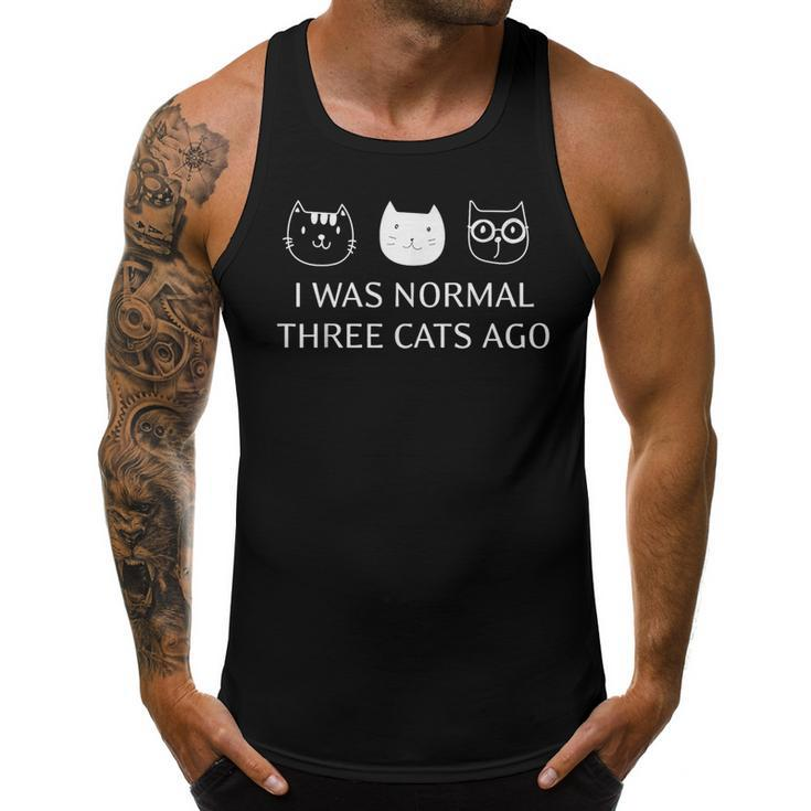 I Was Normal Three Cats Ago Purrr Funny Crazy Cat  Men Tank Top Graphic