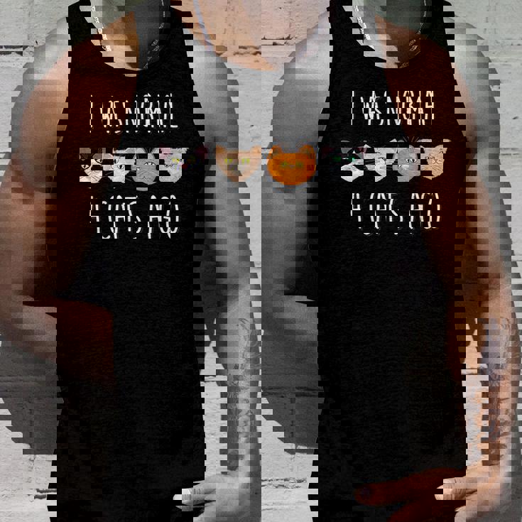 I Was Normal 4 Cats Ago Funny Cat Men Tank Top Graphic