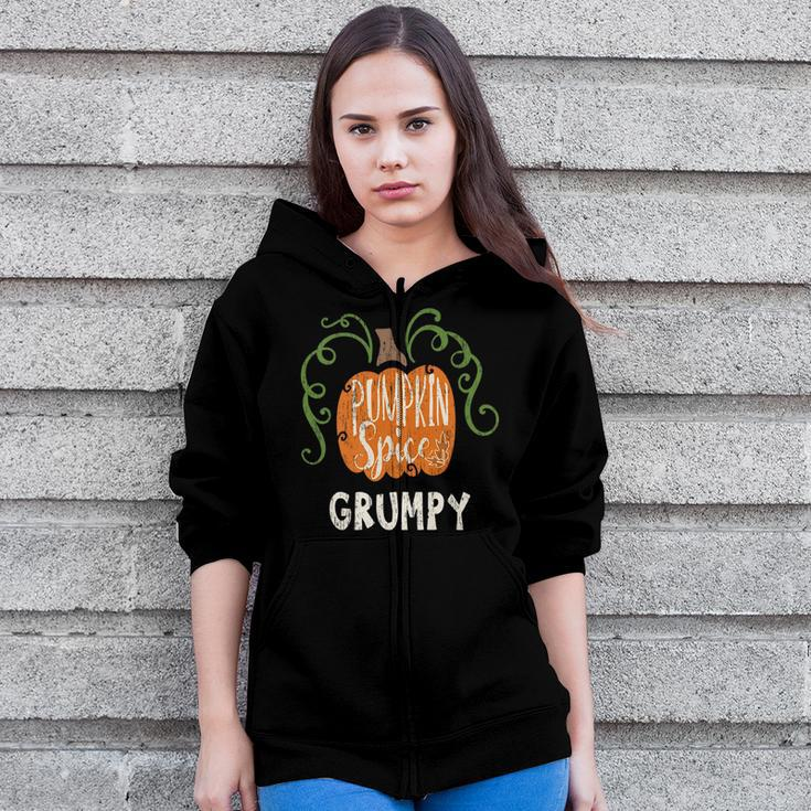 Grumpy Pumkin Spice Fall Matching For Women Zip Hoodie