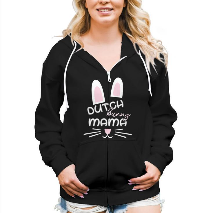 Dutch Rabbit Mum Rabbit Lover Women Zip Hoodie Casual Graphic Zip Up Hooded Sweatshirt