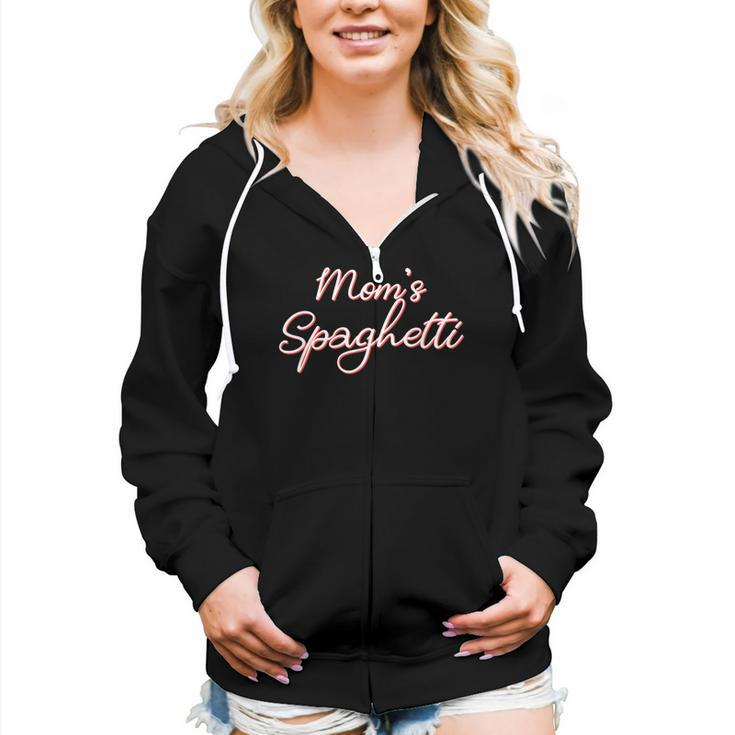 Moms Spaghetti And Meatballs Lover Meme Women Zip Hoodie Casual Graphic Zip Up Hooded Sweatshirt