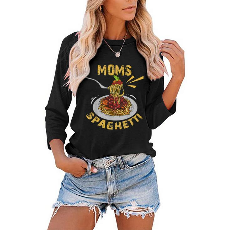Moms Spaghetti Food Lovers Mothers Day Novelty  Gift For Women Women Baseball Tee Raglan Graphic Shirt