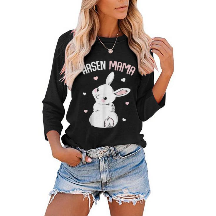 Rabbit Mum  With Rabbit Easter Bunny  Gift For Women Women Baseball Tee Raglan Graphic Shirt