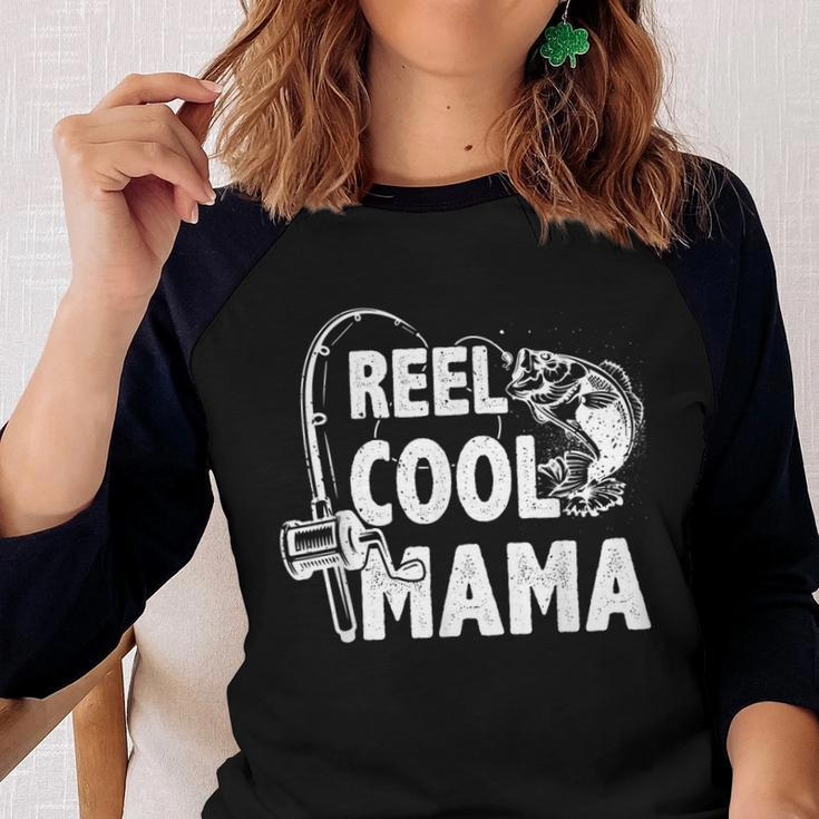 Family Lover Reel Cool Mama Fishing Fisher Fisherman Gift For Women Women Baseball Tee Raglan Graphic Shirt