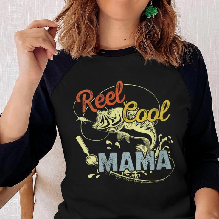 Mothers Day Funny Retro Reel Cool Mama Fishing Lover Gift For Womens Gift For Women Women Baseball Tee Raglan Graphic Shirt