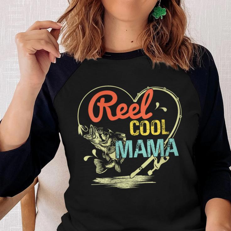 Reel Cool Mama Fishing Mothers Day For Gift For Womens Gift For Women Women Baseball Tee Raglan Graphic Shirt