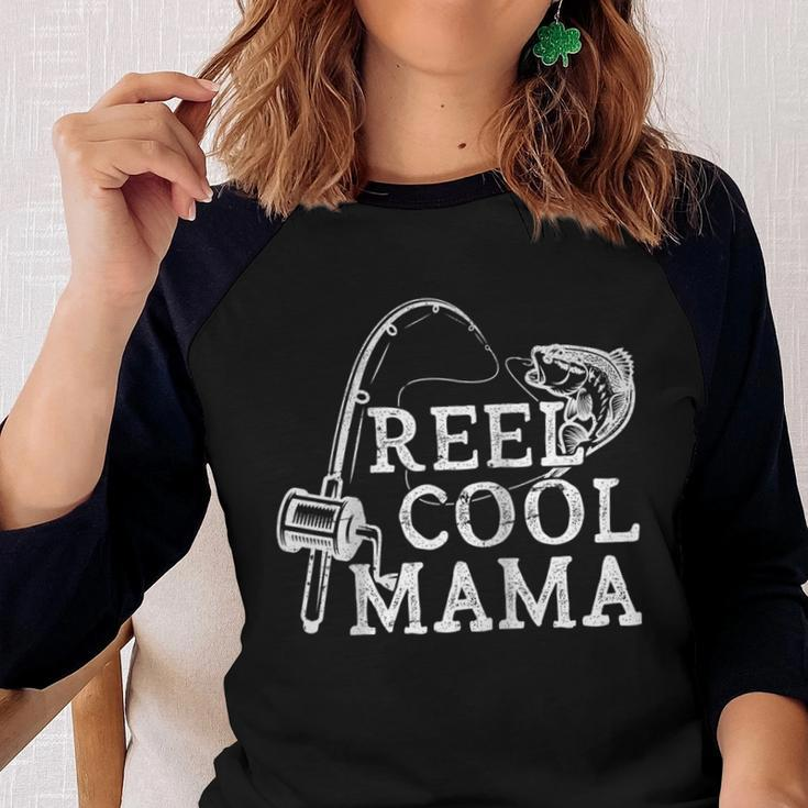 Retro Reel Cool Mama Fishing Fisher Mothers Day Gift For Women Women Baseball Tee Raglan Graphic Shirt