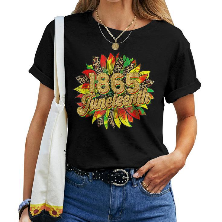 1865 Junenth Celebrate Freedom Black History Sunflower Women T-shirt