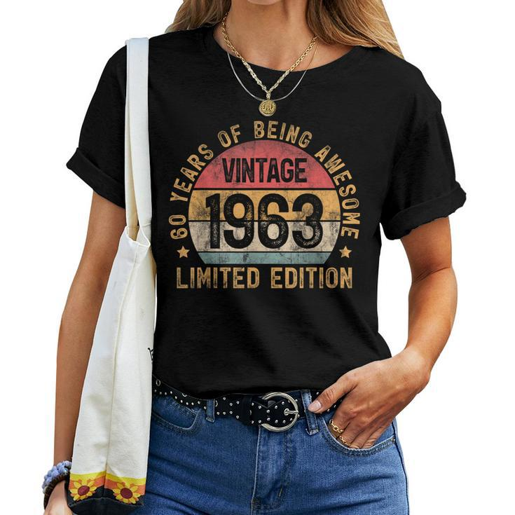 1963 Turning 60 Bday 60Th Birthday 60 Years Old Vintage Women T-shirt