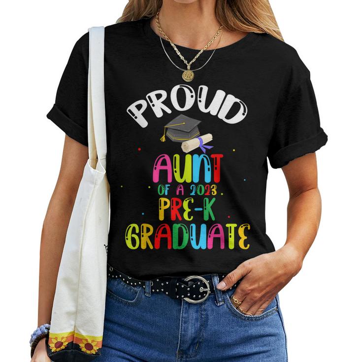 Proud Aunt Of Preschool Graduate 2023 School Prek Graduation Women T-shirt