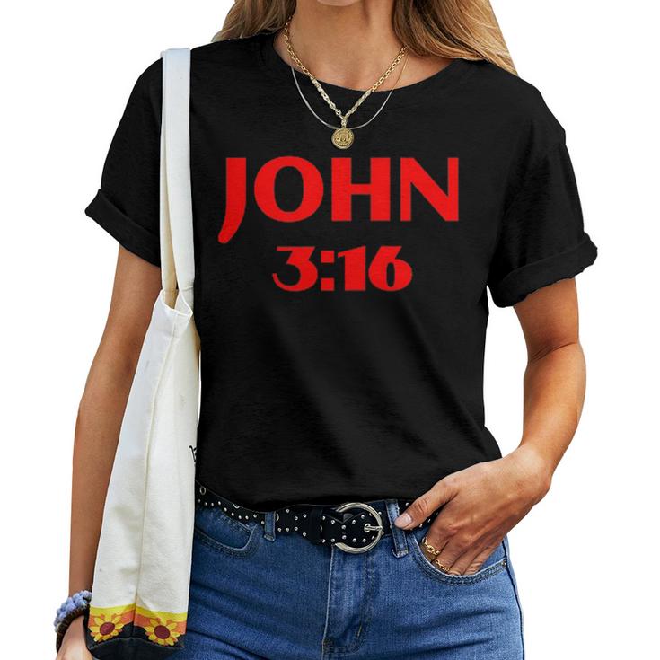 John 316 Jesus Christ Is Lord Revival Bible Christian Women T-shirt
