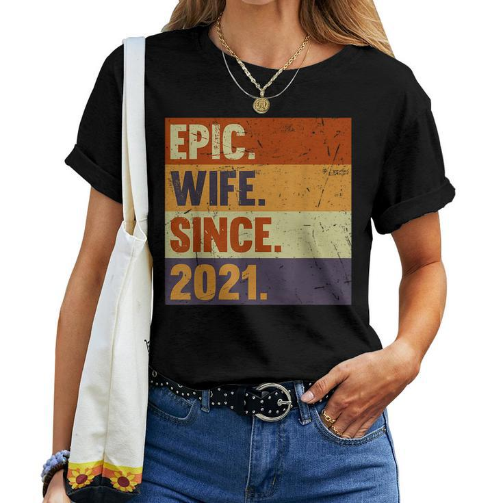 2Nd Wedding Anniversary For Her Epic Wife Since 2021 Women T-shirt