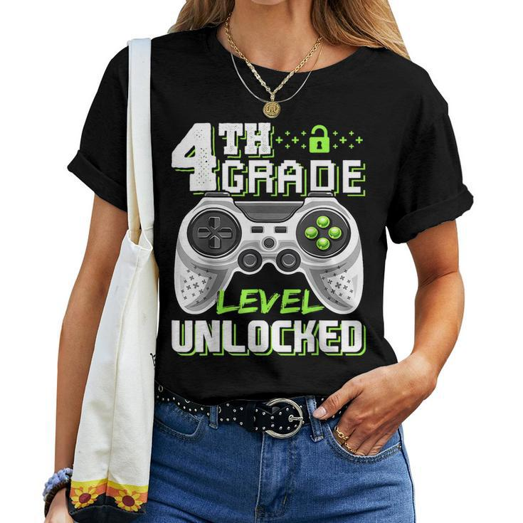 4Th Grade Level Unlocked Video Game Back To School Boys Women T-shirt