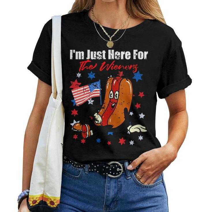 4Th Of July Hot Dog Im Just Here For The Wieners Women T-shirt