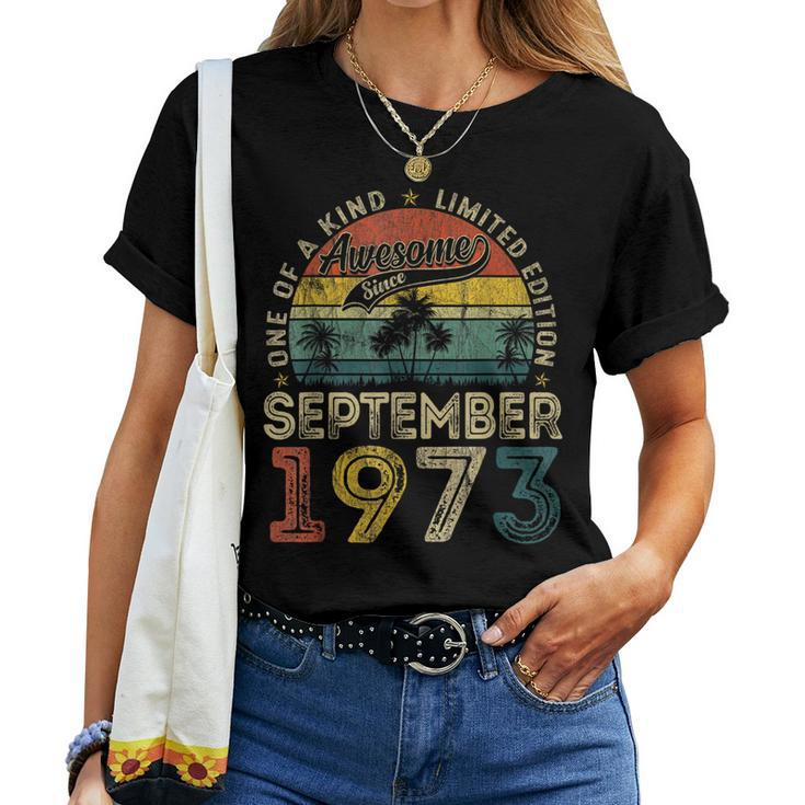 50 Years Old September 1973 Vintage Retro 50Th Birthday Women T-shirt