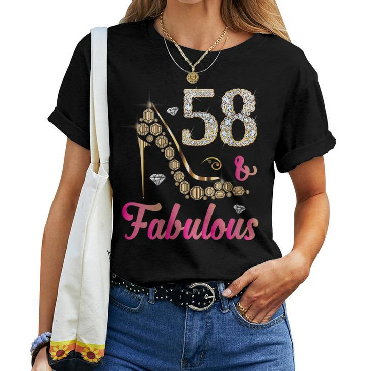 58 And Fabulous 58Th Birthday Beautiful Fun Women T-shirt