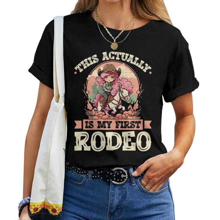 This Actually Is My First Rodeo Cowgirl Toddler Girls Women T-shirt