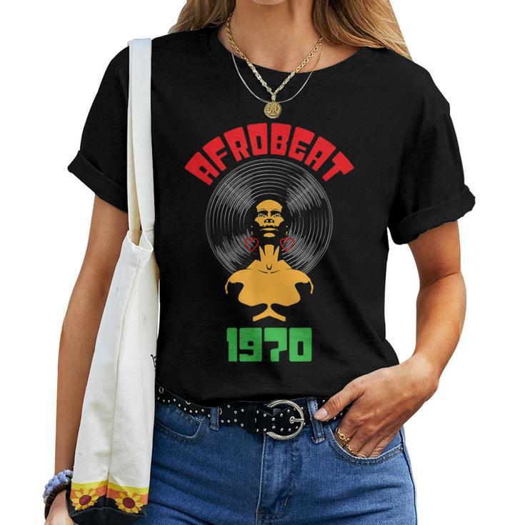 Afrobeat 1970 Vinyl Record Afro Hairstyle Woman Women T-shirt