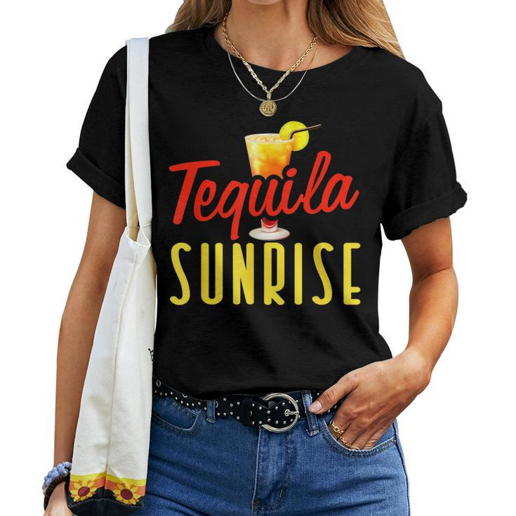 Alcohol Tequila Sunrise Cocktail Adult Holiday Women T-shirt