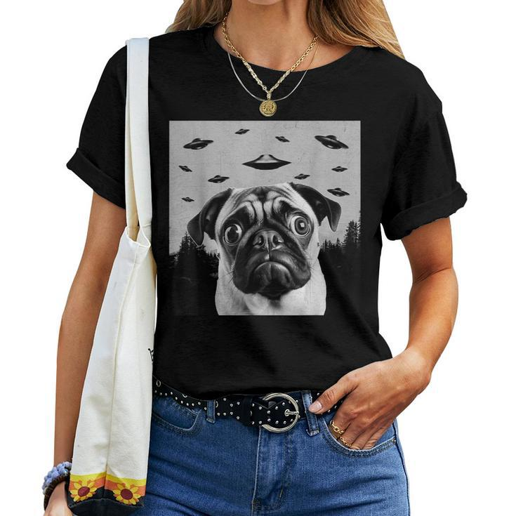 Alien Ufo Pug Dog Lover Men Women Kids Women T-shirt