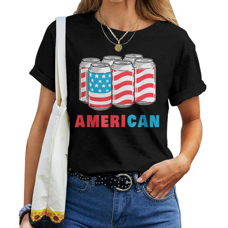 American 4Th Of July Beer Patriotic Usa Flag Merica Patriotic Women T-shirt