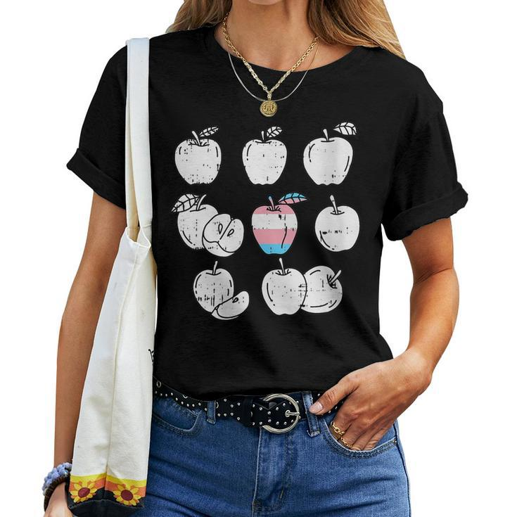 Apple Picking Transgender Lgbt-Q Retro Gay Pride Flag Fruit Women T-shirt