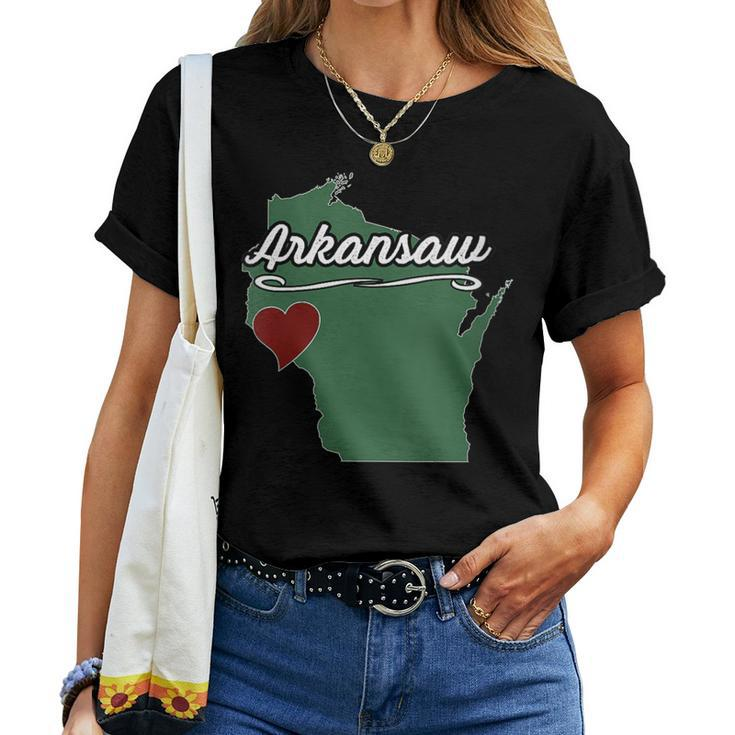 Arkansaw Wisconsin Wi Usa City State Souvenir Women T-shirt