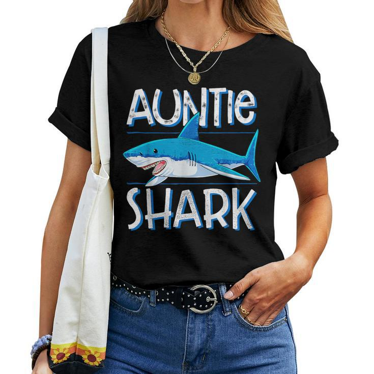 Auntie Shark T Family Matching Aunt Jawsome Women T-shirt