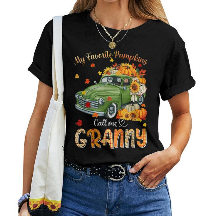 Autumn Halloween Fall My Favorite Pumpkin Call Me Granny Halloween Women T-shirt