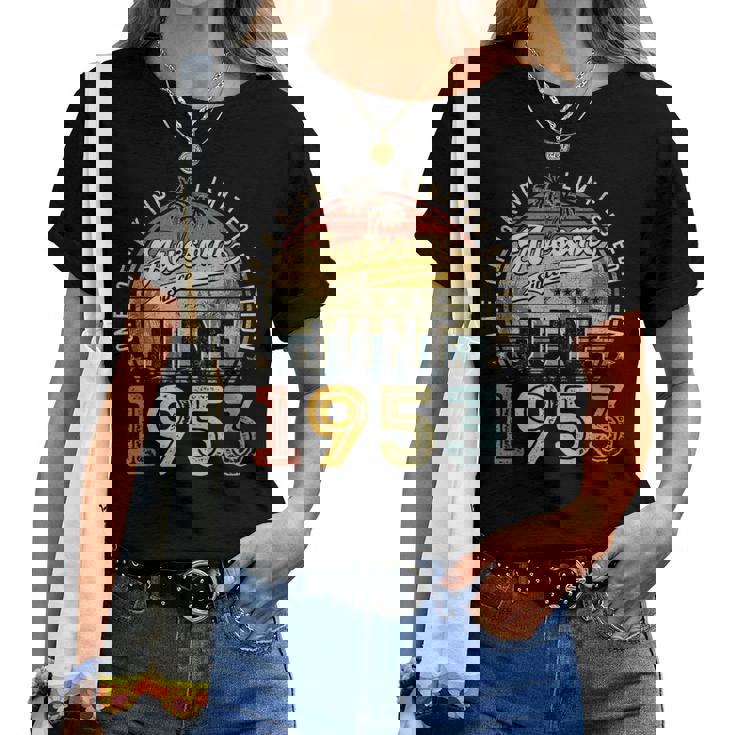 Awesome Since June 1953 Vintage 70Th Birthday Party Retro Women T-shirt