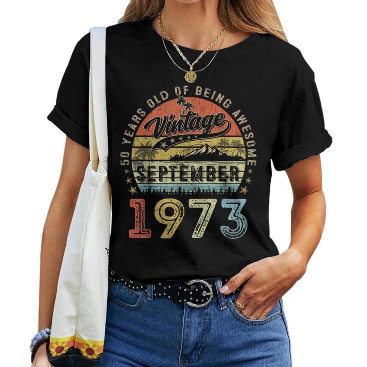 Awesome Since September 1973 Vintage 50Th Birthday Women T-shirt