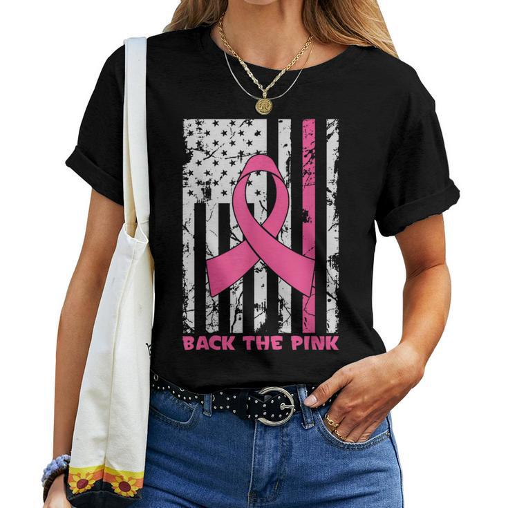 Back The Pink Breast Cancer Awareness Flag Toddler Women T-shirt