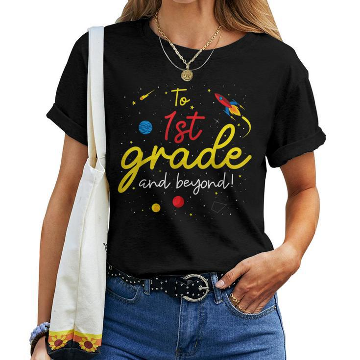 Back To School First Grade Boy Girl Space 1St Grade Teacher  Women T-shirt Short Sleeve Graphic