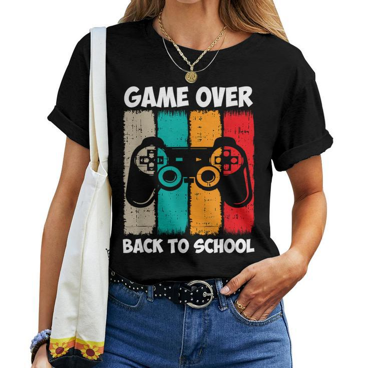 Back To School Funny Game Over Teacher Student Video Game  Women T-shirt Short Sleeve Graphic