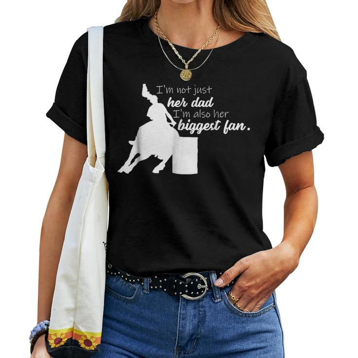 Barrel Racing Dad T Cowgirl Horse Riding Racer Women T-shirt