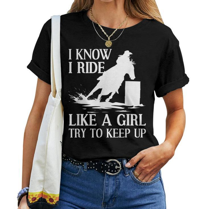 Barrel Racing For Women Girls Horse Racer Cowgirl Women T-shirt