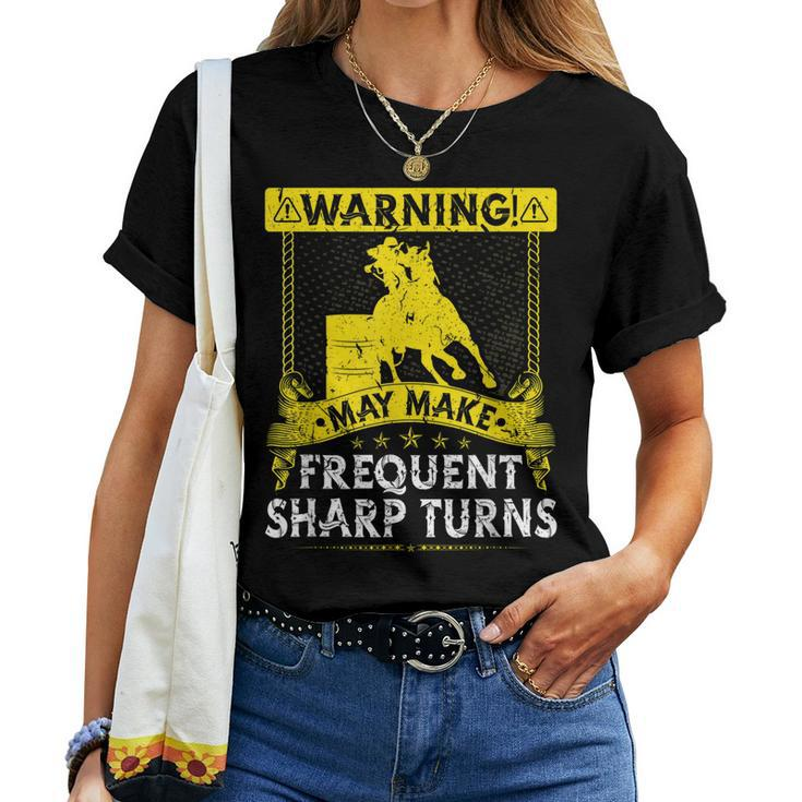 Barrel Racing Sharp Turns Cowgirl Rodeo Horse Barrel Racer Women T-shirt