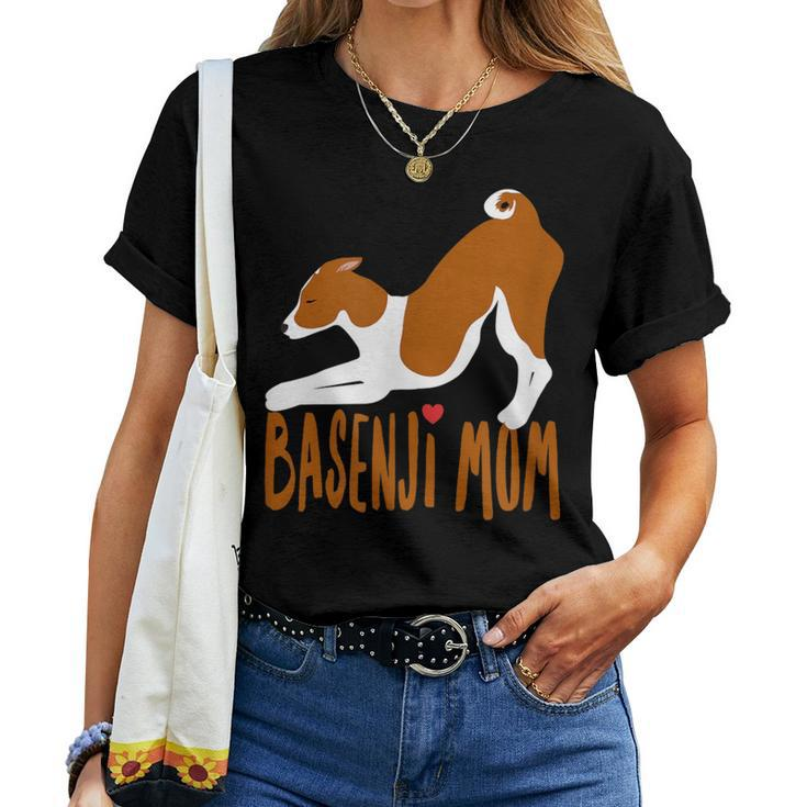 Basenji I Love My Mom -Cute And Fun For Dog People Women T-shirt