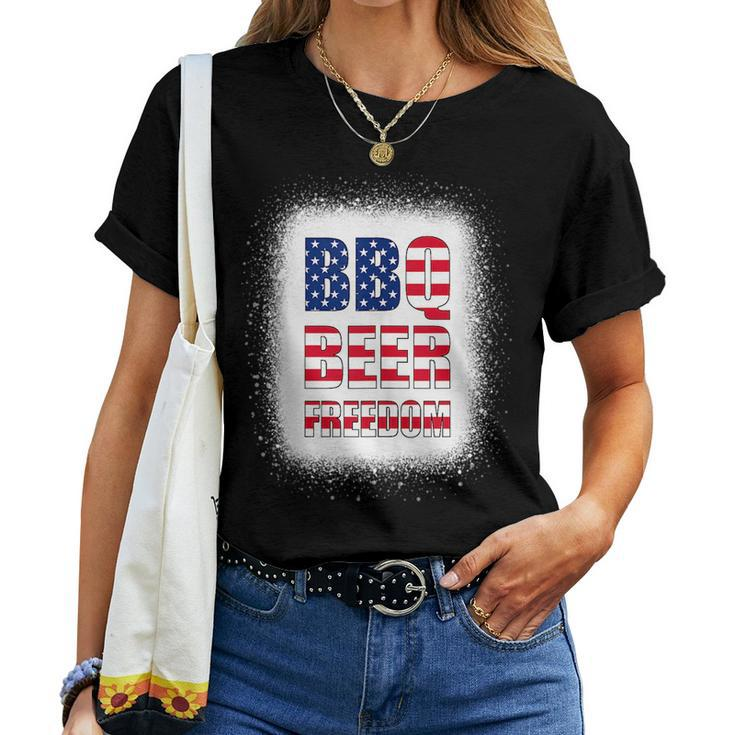 Bbq Beer Freedom America Usa Party 4Th Of July Summer Beer Women T-shirt