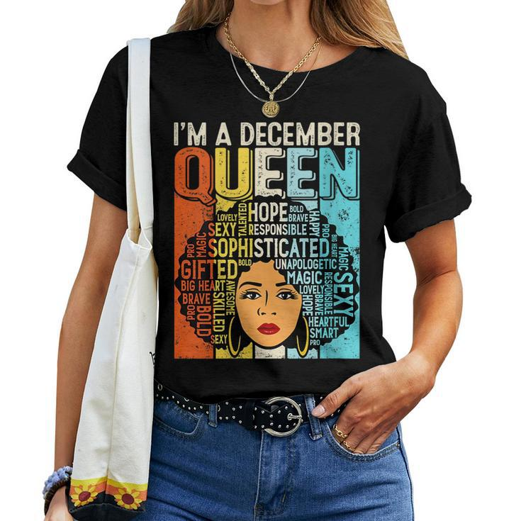 Birthday Junenth Queen Black History December Girls Retro Women T-shirt
