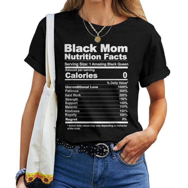 Black Mom Nutrition Facts Women T-shirt